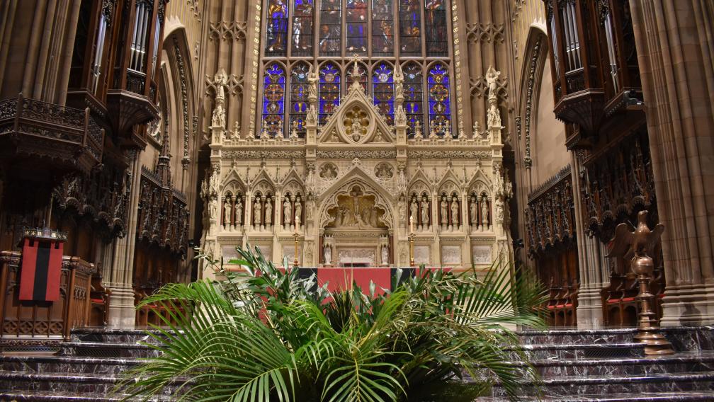 Palms for Palm Sunday in Trinity Church
