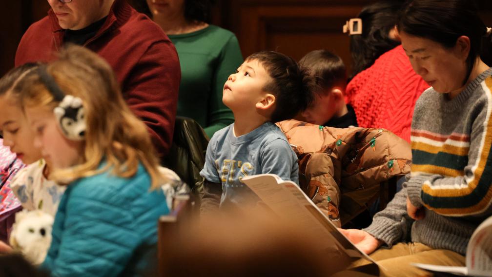 A child during the 9am Holy Eucharist at Trinity Church