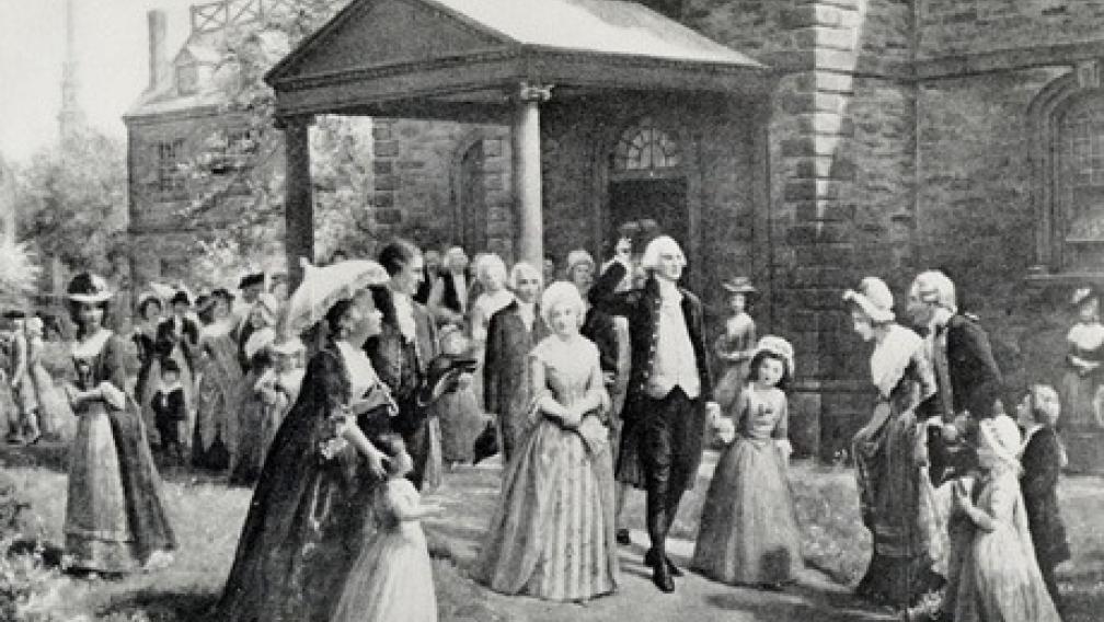 George Washington at St. Paul's Chapel by Jennie Augusta Brownscomb