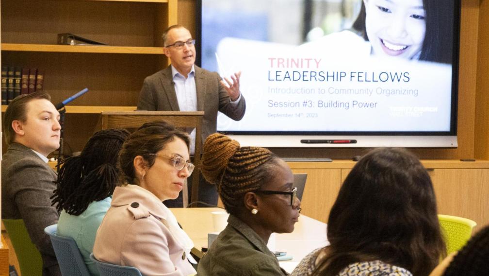 Trinity Leadership Fellows 2023 - class instruction on community organizing by Brad R. Fulton