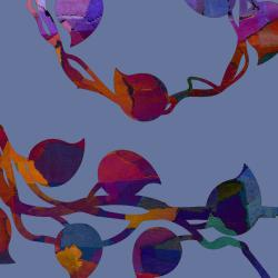 Colorful vines on a blue background