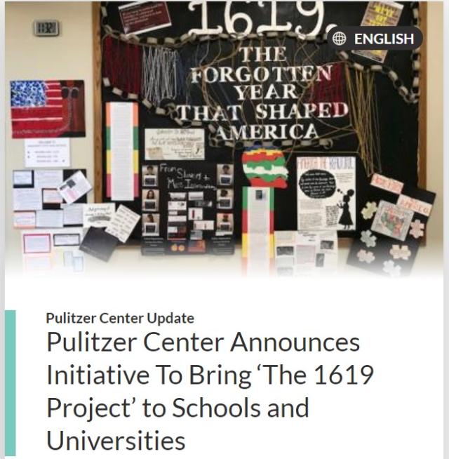 The Pulitzer Center Announces Initiative to Bring the 1619 Project to Schools