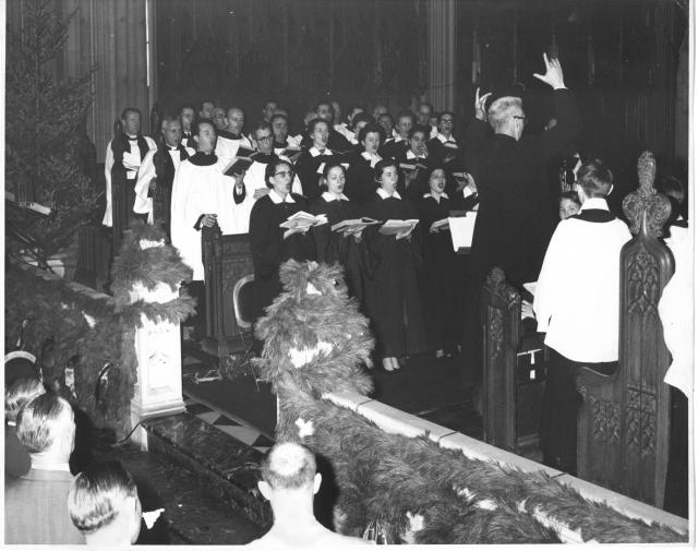 Christmas Carol Service with Dr. George Mead 1955
