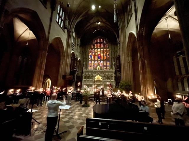Downtown Voices Rehearse for Compline by Candlelight