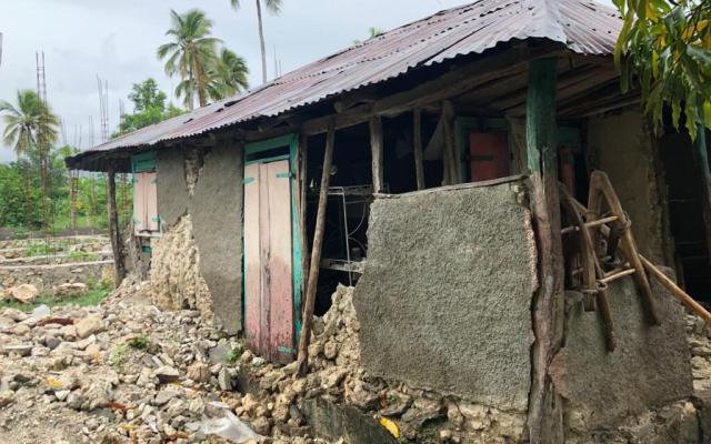 A house in Petit Trou de Nippes that was damaged by the earthquake.