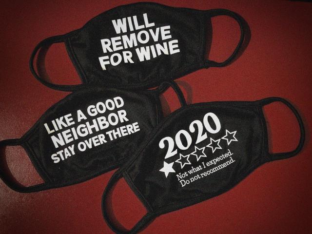 Face masks with humorous messages