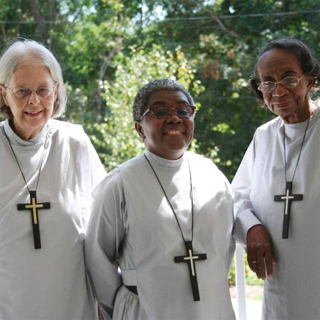Sister Ann Whittaker, the Rev., Sister Promise Atelon, and Sister Gloria Shirley
