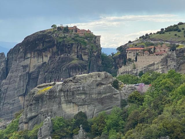 Monastery nestled into mountain