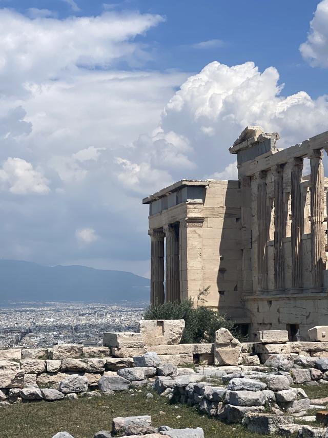A side view of an Ancient Greek structure