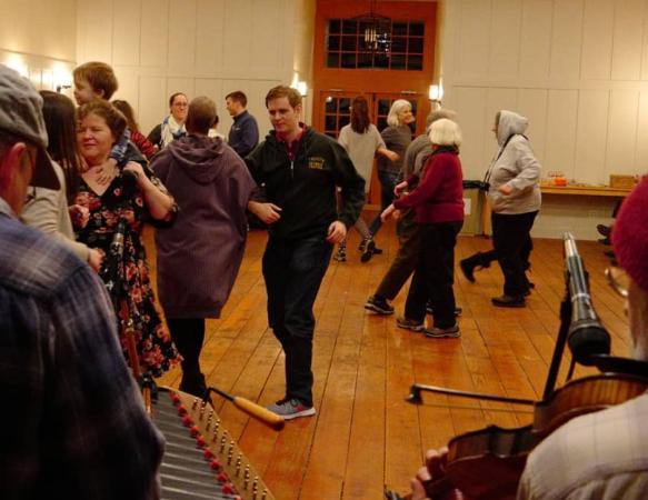 Thanksgiving square dance in the Community Hall with live music