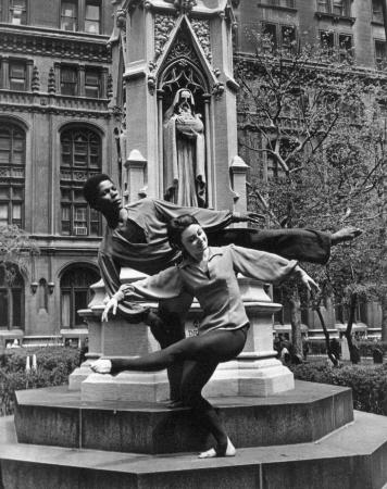 Dancers performing in the churchyard during Trinity's Summer Festival, 1971