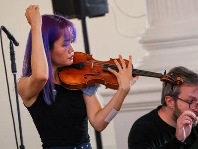 Violinist and pianist in the Chapel