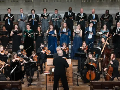 The Choir of Trinity Wall Street performs Messiah in Trinity Church in 2022.