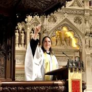 The Rev. Kristin Kaulbach Miles preaching