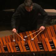 Percussionist Ian Rosenbaum performs in Trinity Church on the marimba