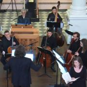 Members of Trinity Baroque Orchestra play in St. Paul's Chapel