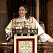 Mother Beth in the pulpit