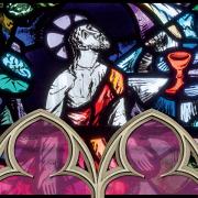 Image of man in stained glass