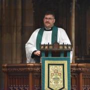 The Rev. Matt Welsch in the pulpit on July 17, 2022