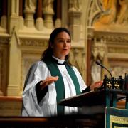 The Rev. Kristin Miles preaches at Trinity Church