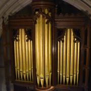 Chapel of All Saints Pipe Organ photo.Cropped (from scaffold)