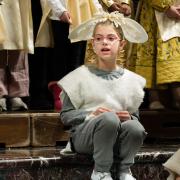 A child dressed as a sheep during the Christmas pageant at Trinity Church