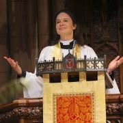 Mother Kristin in the pulpit