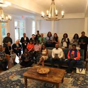 Receiving books at the Wade in the Water: Celebrating Blackness retreat