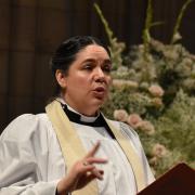 The Rev. Elizabeth Blunt preaches in Trinity Church on Transfiguration Sunday