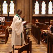 The Rev. C. Alfred Loua preaches at Family Service on August 13, 2023.