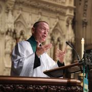 The Rev. Mark Brown preaches at Trinity Church on August 13, 2023.