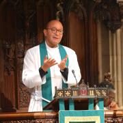 Father Phil in the pulpit