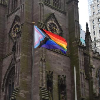 Progress Pride Flag at Trinity on May 24, 2022