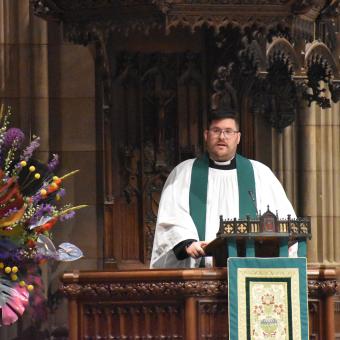 The Rev. Matt Welsch preaches at Trinity Church