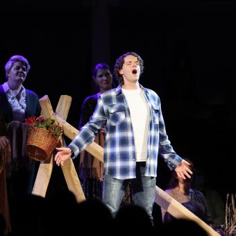 Brian Giebler performs as Matthew Shepard in St. Paul's Chapel
