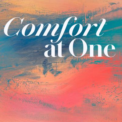 Comfort at One art with orange and blue artistic background