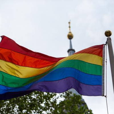 Pride Flag above St. Paul's Chapel