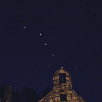 The stars above the chapel.