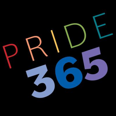 Pride 365 written in rainbow colors