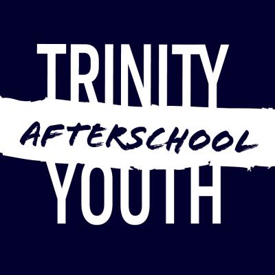 Trinity Youth Afterschool text on navy blue background