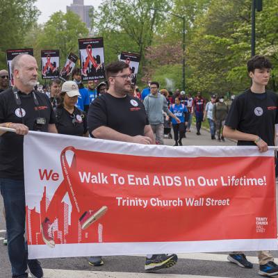Trinity parishioners and staff march to support AIDS Walk NY 2022