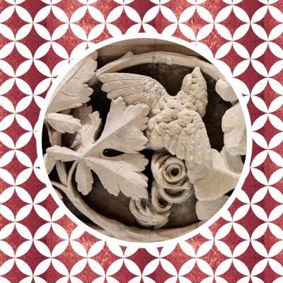 Marble carving of leaves