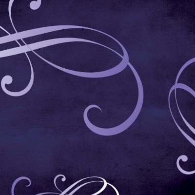 Music-inspired swirls over a purple background