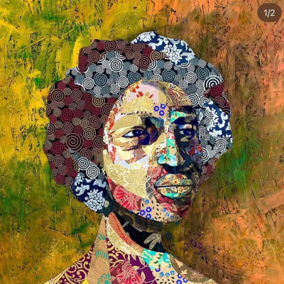 A collage image of Black woman, by artist Patrick Dougher