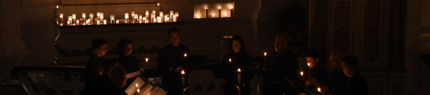 Candles and stillness in St. Paul's Chapel during Compline by Candlelight
