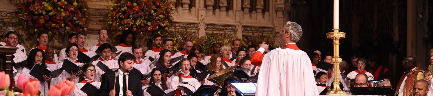Avi Stein directs the Choir of Trinity Wall Street on Easter day.
